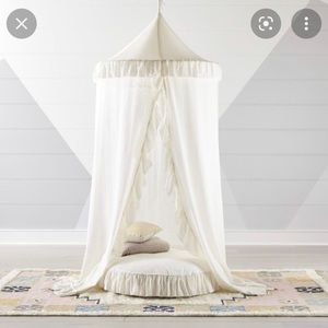 Pottery Barn Kids White Ruffle Playhouse Canopy